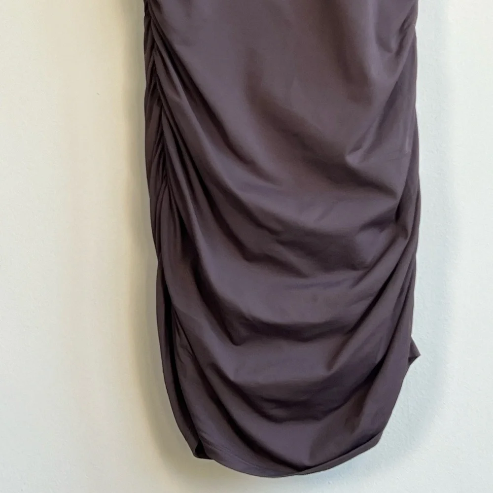 Babaton Contour Ruched Mini Brown Dress Size L - Picture 6 of 11